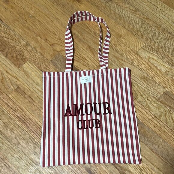 Sézane Amour Club Striped Tote Bag NWOT - Picture 2 of 9